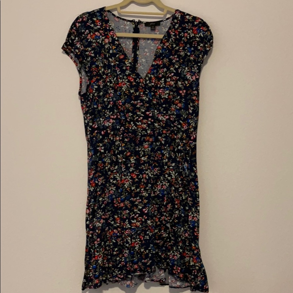 JCrew Ruffle Mini Wrap Dress - Picture 2 of 5